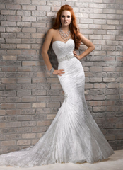 Maggie Sottero Arabella Metallic Lace Trumpet Wedding Dress