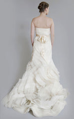 Vera Wang Luxe 'Erica' Silk Gazar, Organza Dress back