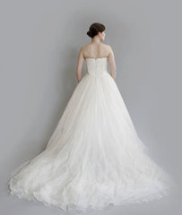 Vera Wang 'Freida' Painted Organza Dress back