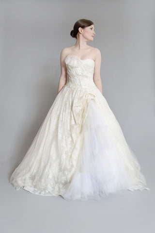 Vera Wang 'Freida' Painted Organza Dress