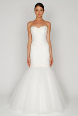 Monique Lhuillier Trumpet Lace & Tulle Wedding Dress