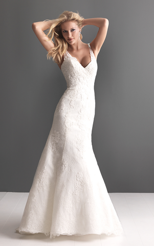 Allure Style 2606 Ivory Lace Wedding Gown
