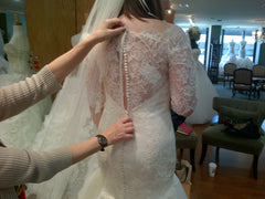 Jim Hjelm 3/4 Sleeve Lace & Tulle Ball Gown