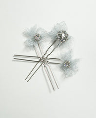 Julia Bobby Pins
Hushed Commotion
Swarovski
Crystal
Silver Tulle
Product Shot