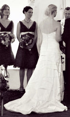 Silk Taffeta Tiered Strapless Wedding Dress.