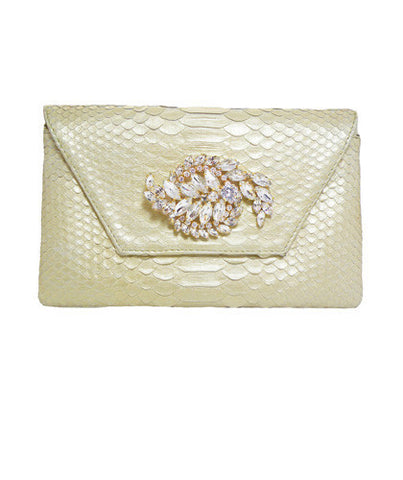 Champagne Python Clutch