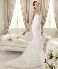 Pronovias Distel Bateau Neckline Wedding Dress