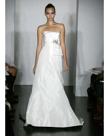 Amsale 'Audrey' Strapless Silk Wedding Dress