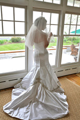 Kenneth Pool 'Marlene' Satin Wedding Dress Back Wide