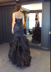 Vera Wang Black Tulle Mermaid Wedding Dress
