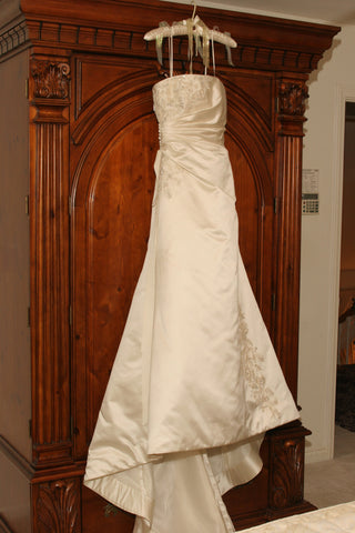 Vera Wang Strapless Gown with Flowers at Bust