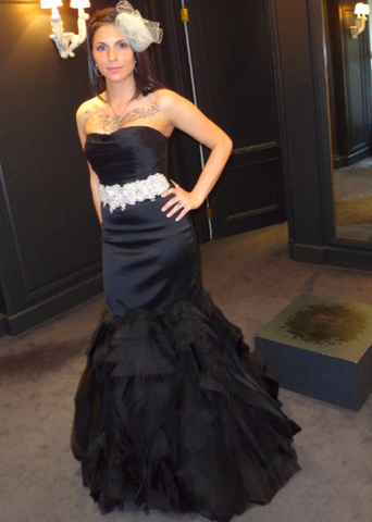 Vera Wang Black Tulle Mermaid Wedding Dress