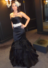 Vera Wang Black Tulle Mermaid Wedding Dress