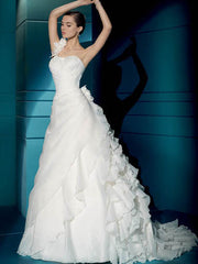 Demetrios Illusions 3170 Satin Organza Wedding Dress
flower details
front wide
