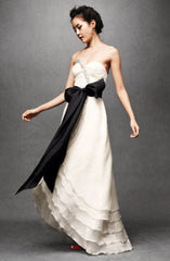 BHLDN Ivory Tiered Tulip Wedding Gown Front Wide