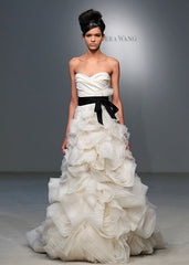 vera wang ghillian organza petal sweetheart wedding dress front wide