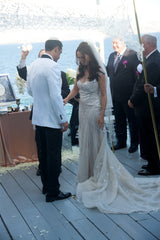 Manuel Mota Ventura Cap Sleeve Beaded Wedding Dress