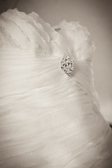 Pronovias Galante V-neck Textured Trumpet Wedding Dress