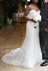 Monique Lhuillier Emma Lace Sweetheart Fit & Flare Wedding Dress Front Wide