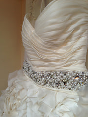 Monique Lhuillier
Sunday Rose
Floral
Ivory
Silk Organza
Ball Gown
Wedding Dress
close up of bodice