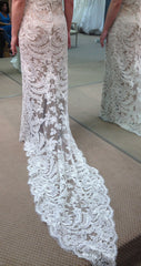 Ulla Maija Bianca Lace and Charmeuse Strapless Wedding Gown Back Wide