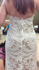 Ulla Maija Bianca Lace and Charmeuse Strapless Wedding Gown Back Close