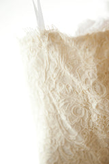 Monique Lhuillier Mystic Corset Meringue Skirt Two Piece Pickup Lace Chantilly Detail Shot