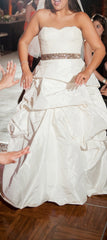 Monique Lhuillier Mystic Corset Meringue Skirt Two Piece Pickup Lace Chantilly Front Wide