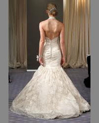 Ines Di Santo Halter Lace Layla Wedding Dress Crystal Sweetheart Front Close Up