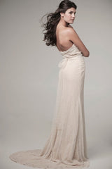 Ivy & Aster Violet Strapless Wedding Gown Side Wide Antique