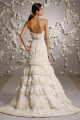 Lazaro Style 3006 Victorian Lace A line Wedding Dress Back Wide