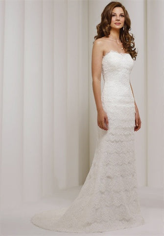 Robert Bullock Lace Strapless Firra Wedding Dress