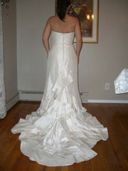 Melissa Sweet Liliana Silk Taffeta Sweetheart Strapless Wedding Dress Ruffle Back Wide