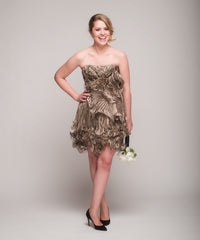 Marchesa
Gold
Knife Pleated
Short Dress
Party Dress
Front Wide