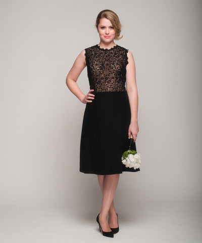 Valentino Black Floral Lace Dress