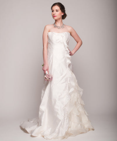 Junko Yoshioka Petal White & Ivory Silk Wedding Dress