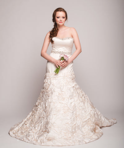 Eugenia 3499 Ivory Floral Satin Skirt Ball Gown