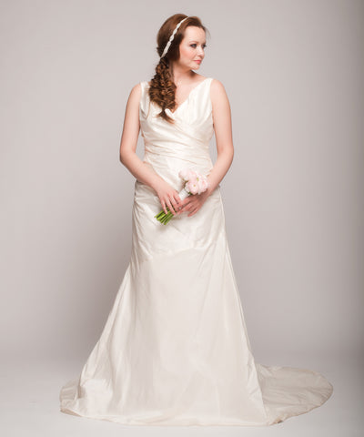 Jenny Lee 610 Ruched V-Neck Wedding Dress