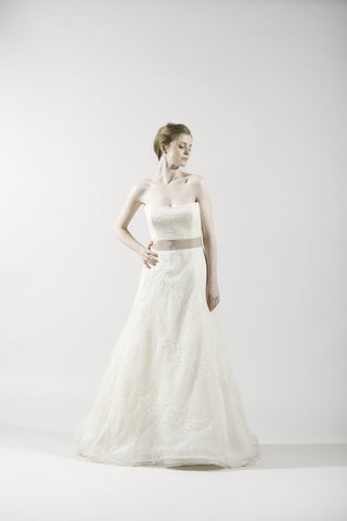 Vera Wang Ivory Lace Organza Gown