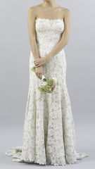 Pnina Tornai
Floral
Lace
Strapless
Silver
White
Wedding Dress
front