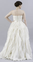 Monique Lhuillier Winter
Ruffled
Ivory
Organza
Silk Satin
Ball Gown
Wedding Dress
back