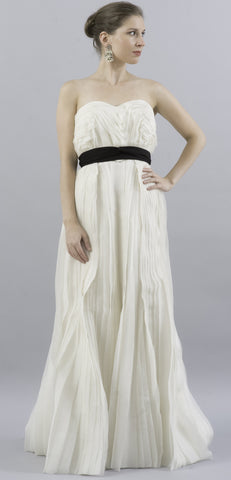 Vera Wang 'Delilah' Strapless Pleated Dress