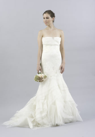 Vera Wang Fawn Organza and Lace Dress