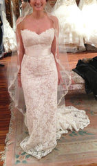 custom lace wedding dress sweetheart fitted champagne ivory 