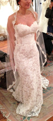 custom lace wedding dress sweetheart fitted champagne ivory 
