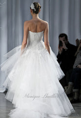 Monique Lhuillier 'Rapture' High Low Wedding Dress Back Wide