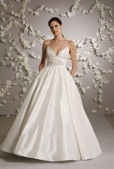 Lazaro Silk Shantung Ball Gown Wedding Dress