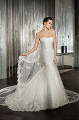 Demetrios Strapless Wedding Dress Style 7519 Front Wide