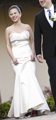 Romona Keveza Strapless Fit & Flare Gown
