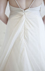 Vera Wang English Netting A-Line Gown back up close